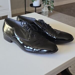 Vintage Ingledew's Ferrini glossy leather oxford lace-up shoes size 10